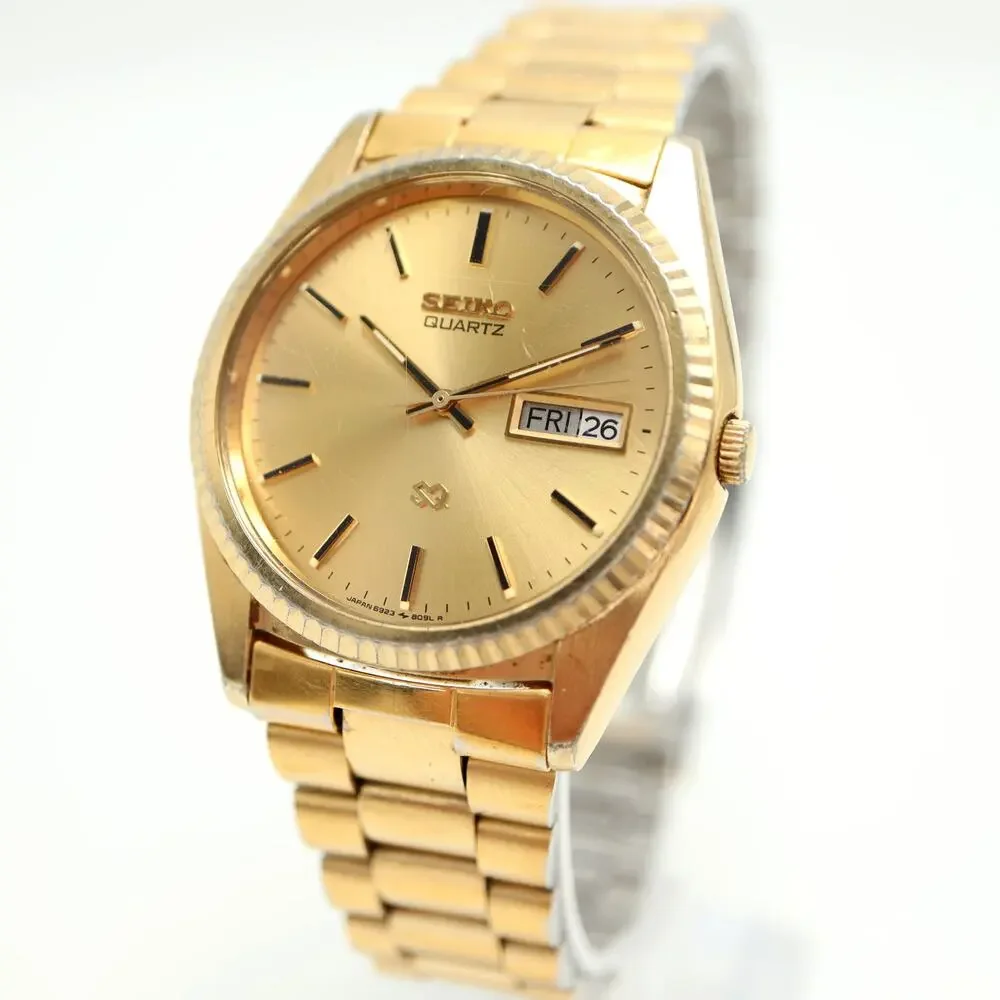 Vintage Seiko James Bond View To A Kill Watch 36mm Day Date 6923-8089 Gold Tone